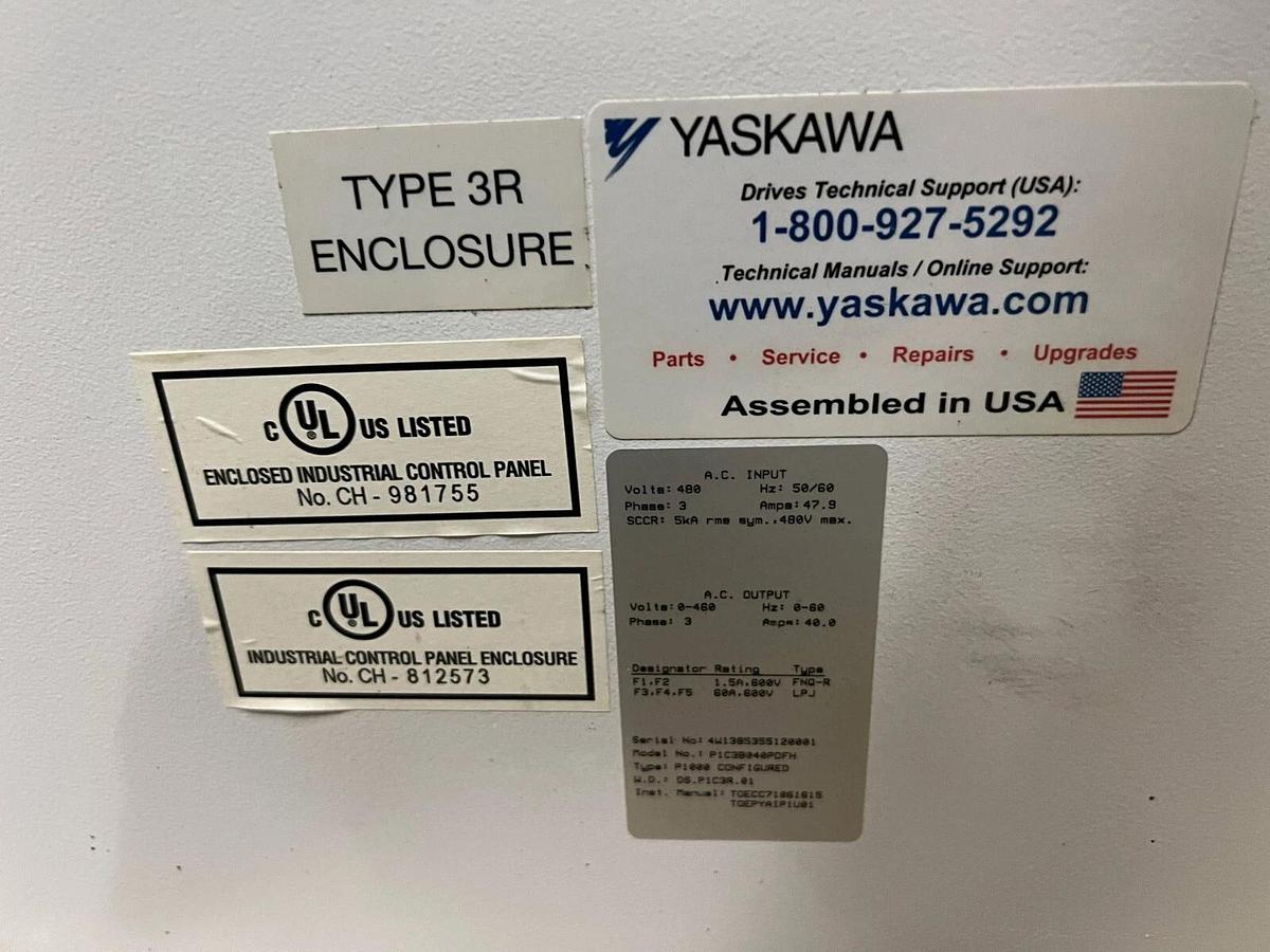 Used YASKAWA CIMR-PU4A0072AAA DRIVE WITH ENCLOSURE STOCK H1001