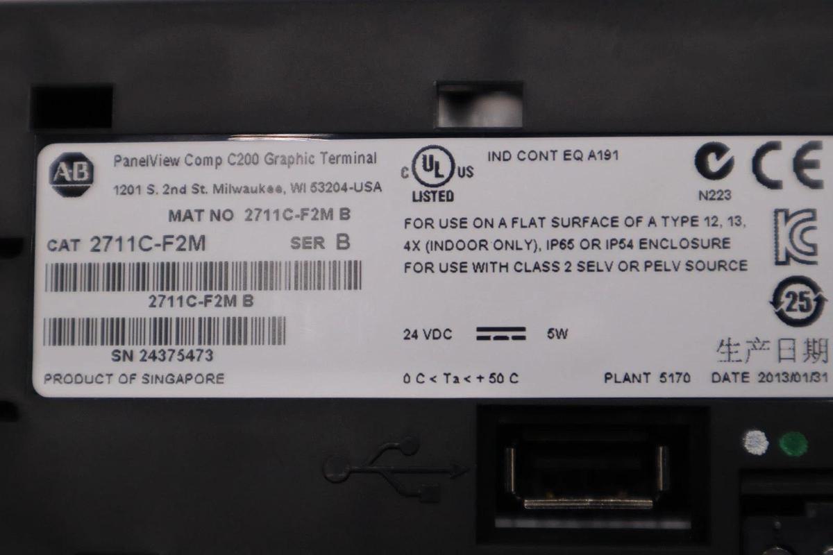 Used NEW IN BOX Allen Bradley 2711C-F2M PanelView C200 HMI Operator Interface #3484A