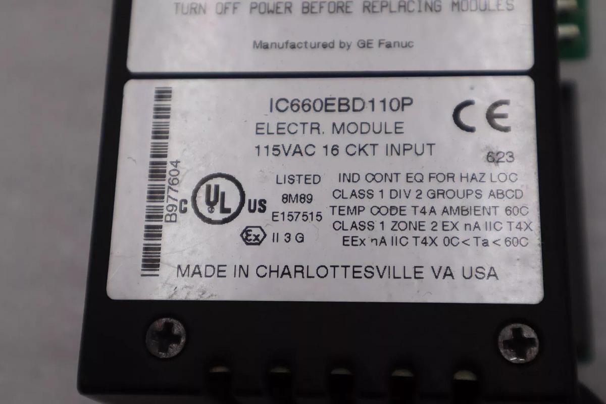 Used GE FANUC IC660EBD110P 16PT INPUT Electronics 115VAC STOCK K-605-A