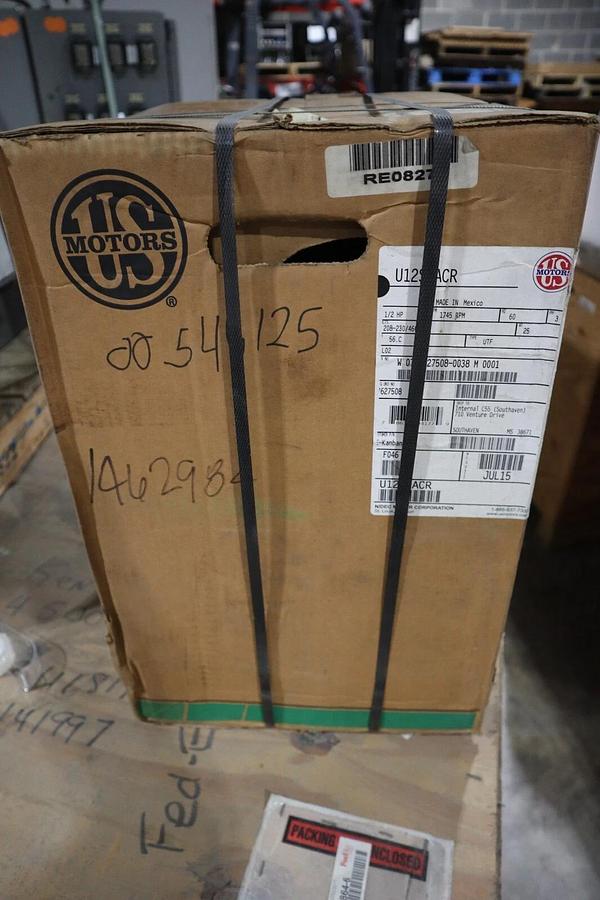 US MOTORS,U12S2ACR,TYPE UTF MOTOR 1/2HP 56C 3PH 1745RPM NEW STOCK H793