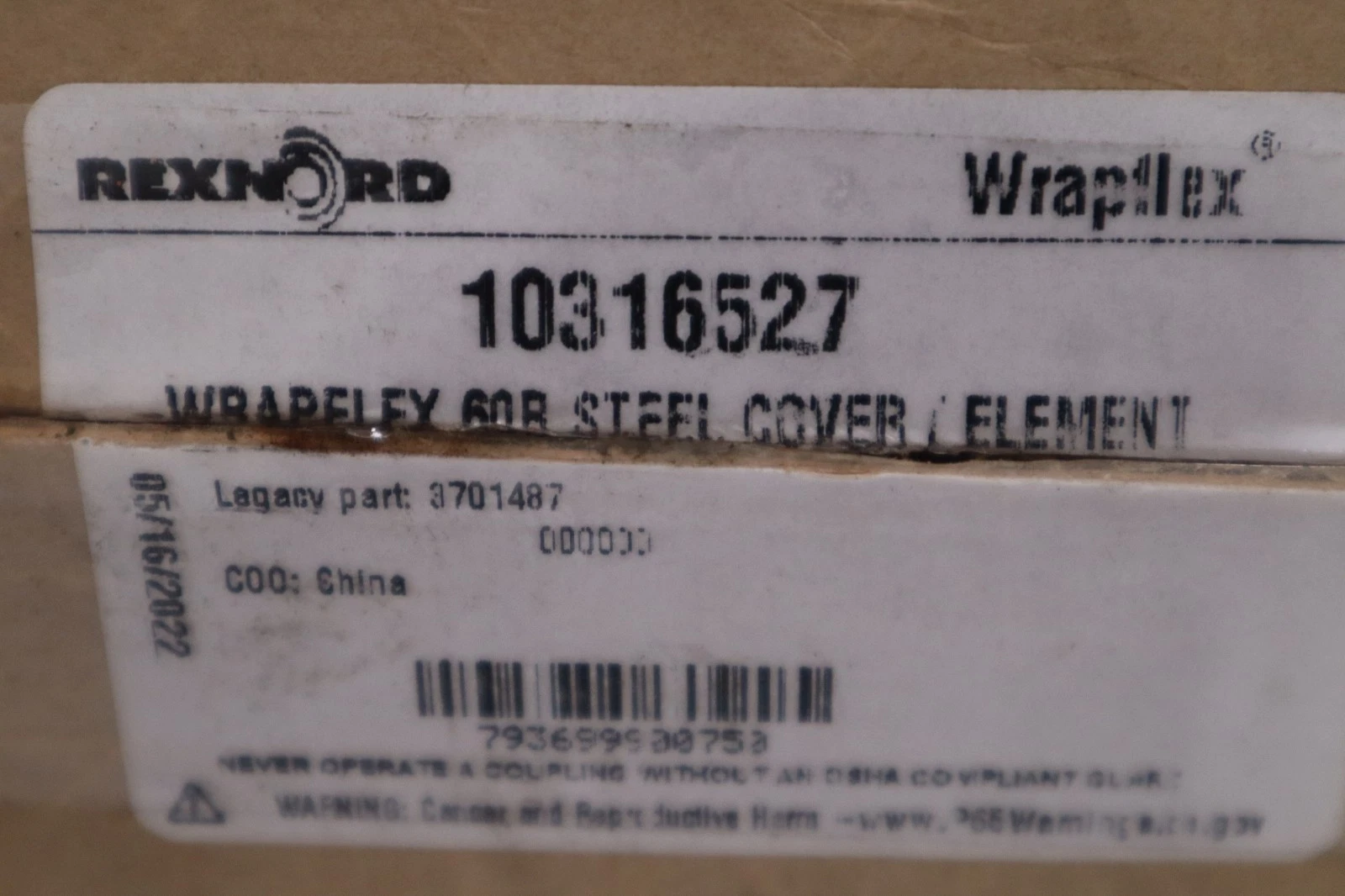 NEW WRAPFLEX 60R STEEL COVER / ELEMENT 10316527 60R STOCK GF-1313