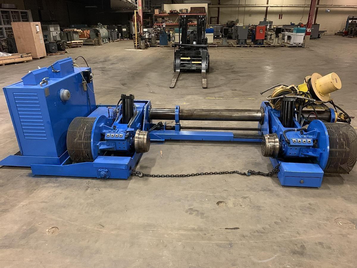 Used 65" JAGENBERG MODEL SE-18 SHAFTLESS FLOOR PICK UP UNWIND STAND 72" ROLL DIAMETER