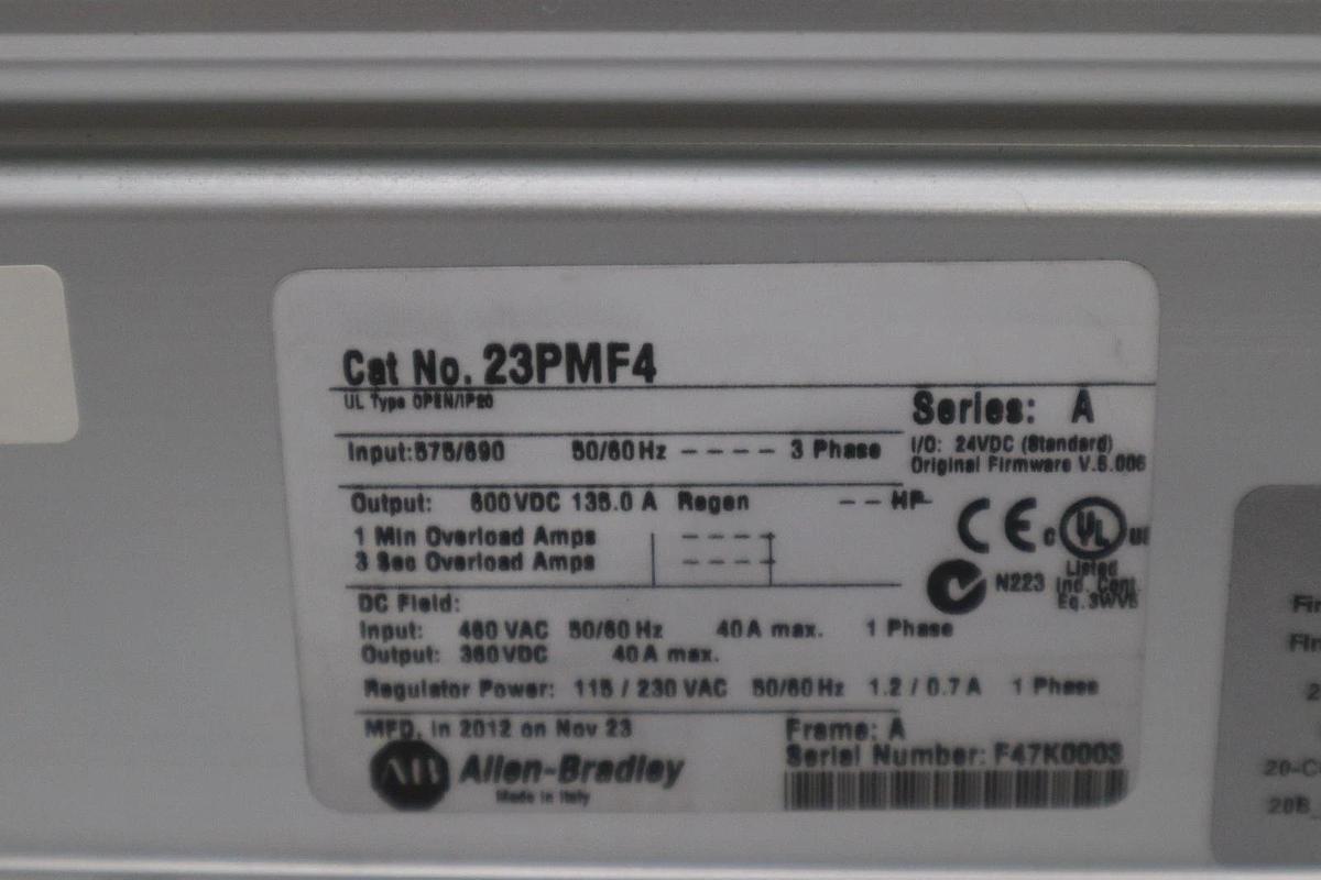 Used ALLEN-BRADLEY 23PMF4 POWERFLEX DC STANDALONE REGULATOR - STOCK SGF80