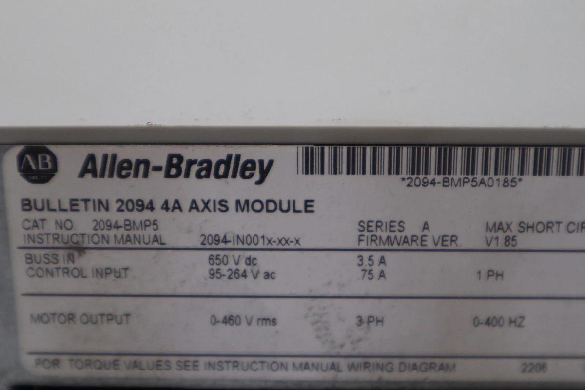 Used ALLEN BRADLEY 2094-BMP5 ALLEN BRADLEY KINETIX 6000 AXIS MODULE STOCK 5047