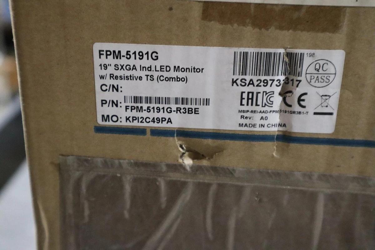 Used Advantech FPM-5191G-R3BE 19" SXGA INDUSTRIAL LED MONITOR - STOCK GF185