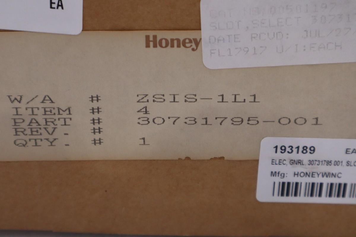 NEW IN BOX HONEYWELL 30731795-001 / 30731795001 STOCK G117A