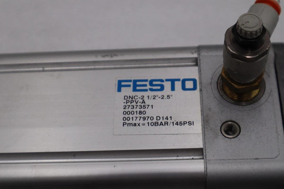 Used Festo Pneumatic Cylinder DNC-2 1/2"-2.5"-PPV-A limit switch STOCK 1395C