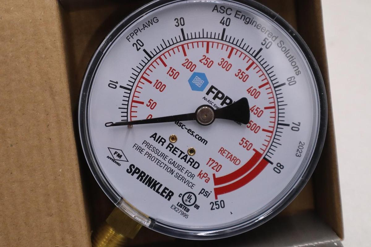 LOT OF 5 - FPPI 11-552-00 Fire Sprinkler Protection Air Gauge - STOCK GF92A