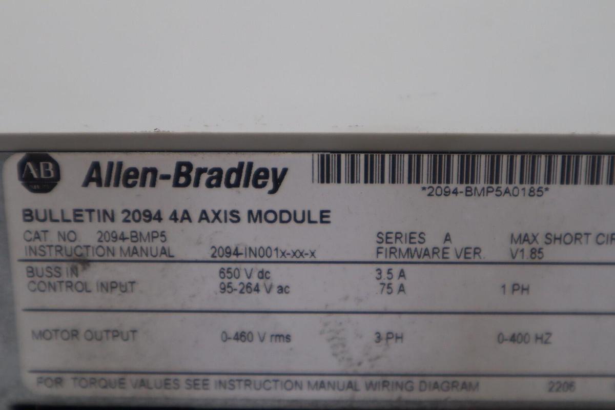 Used ALLEN BRADLEY 2094-BMP5 ALLEN BRADLEY KINETIX 6000 AXIS MODULE STOCK 5047