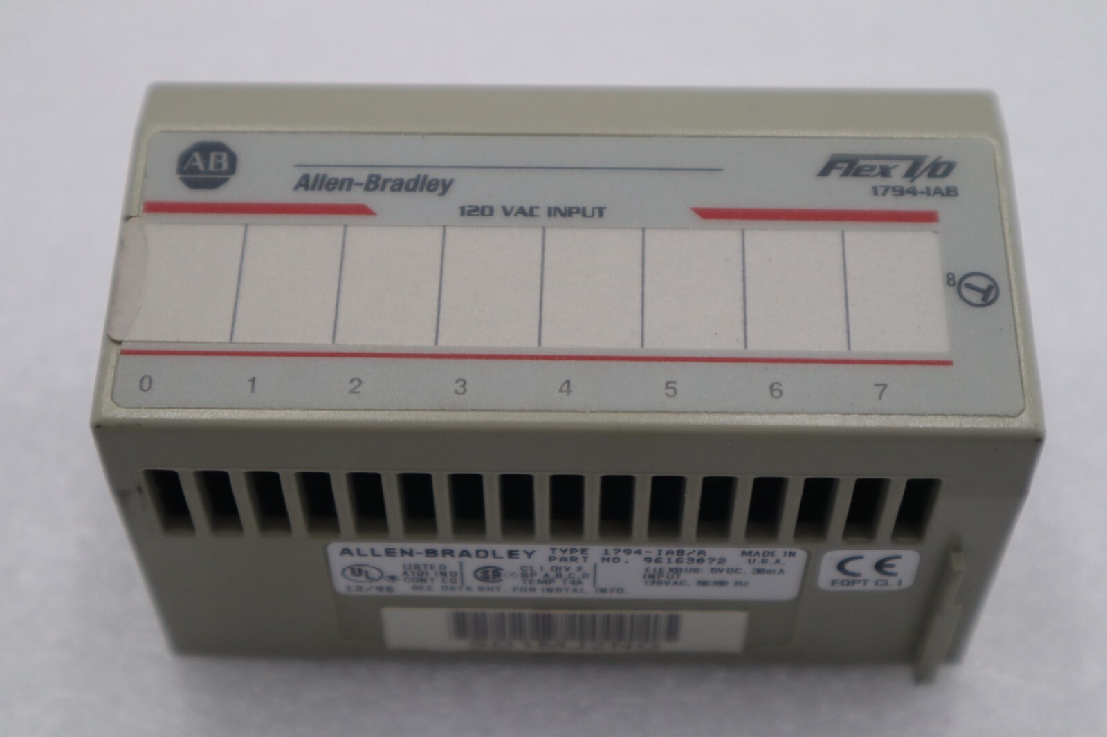 Used Allen Bradley 1794-IA8 1794-1A8 1794-IAB 1794-TBN Flex I/O Input Module #L-465C