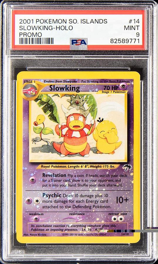 Used 2001 POKEMON SOUTHERN ISLANDS PROMO #14 SLOWKING-HOLO PSA 9