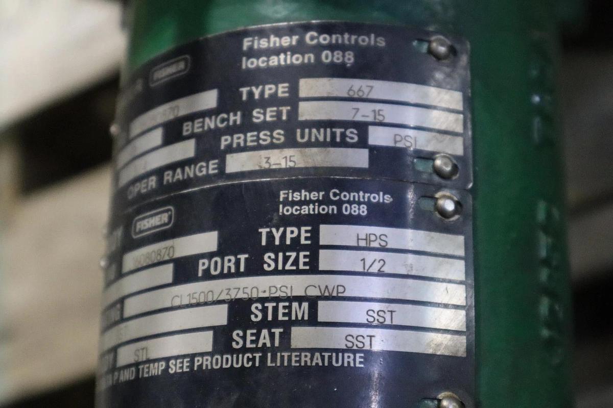 Used Fisher Control Valve Size 40 With 667 Pneumatic Actuator