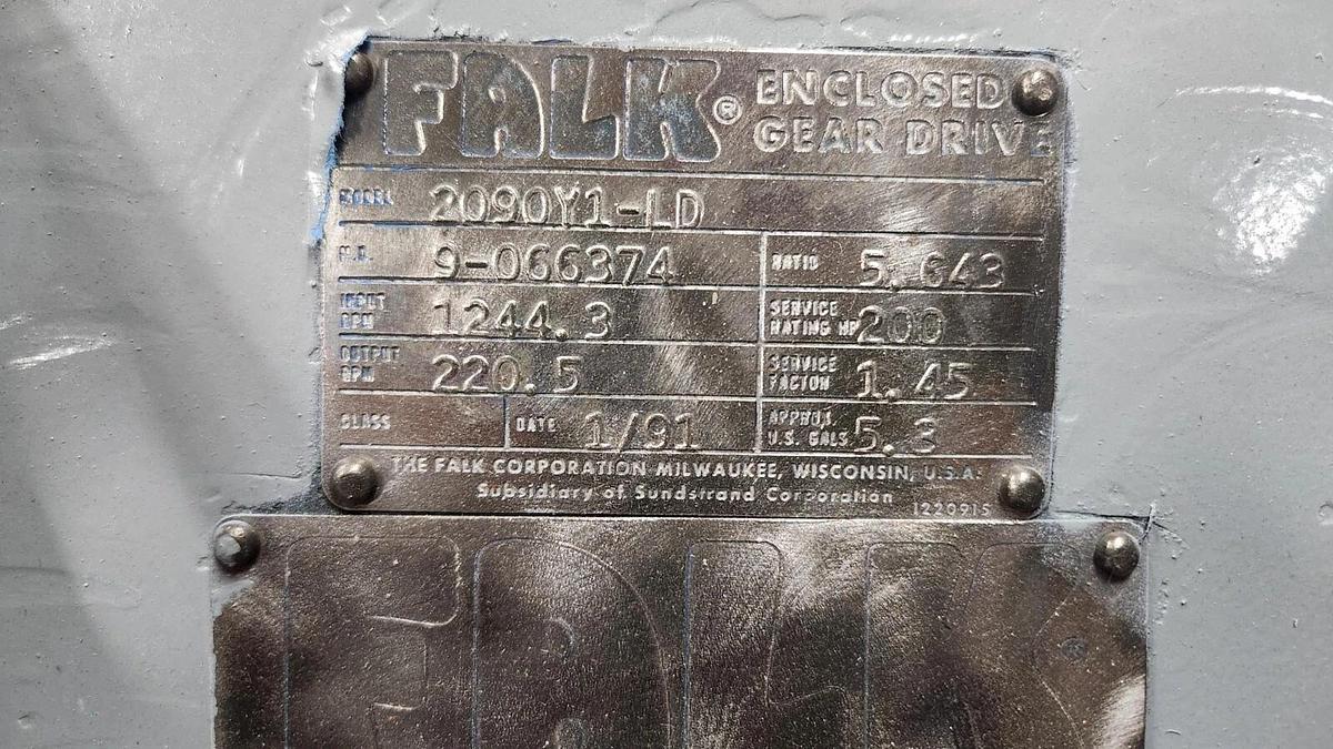 Used FALK ENCLOSED GEAR DRIVE SPEED REDUCER 5.643 RATIO 2090Y1-LD