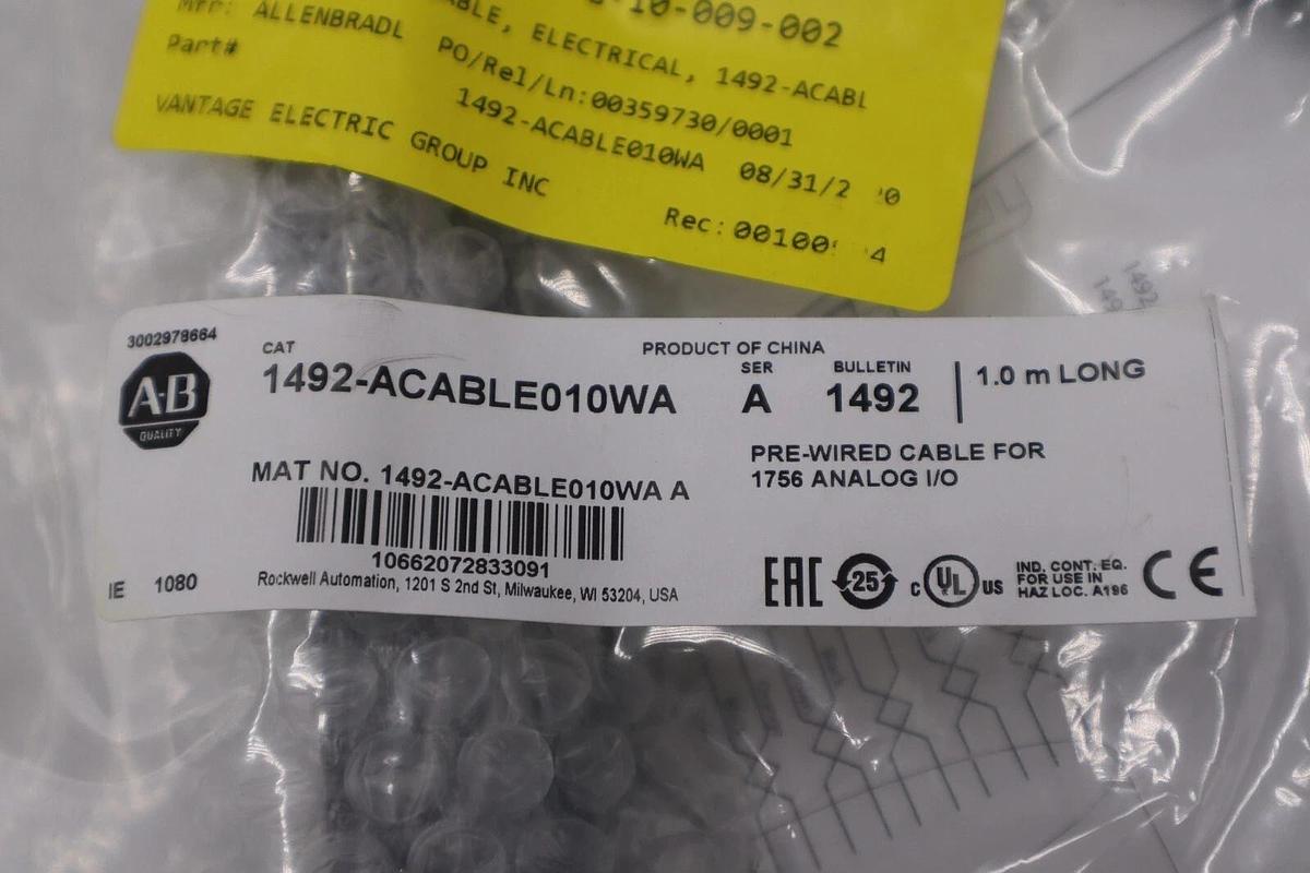 Used NEW AB ALLEN BRADLEY 1492-ACABLE010WA SER. A STOCK G432A