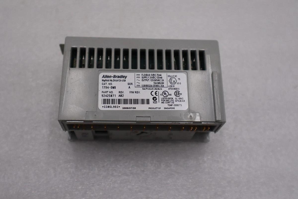 Used ALLEN BRADLEY 1794-0W8 SER A RELAY OUTPUT STOCK H128A