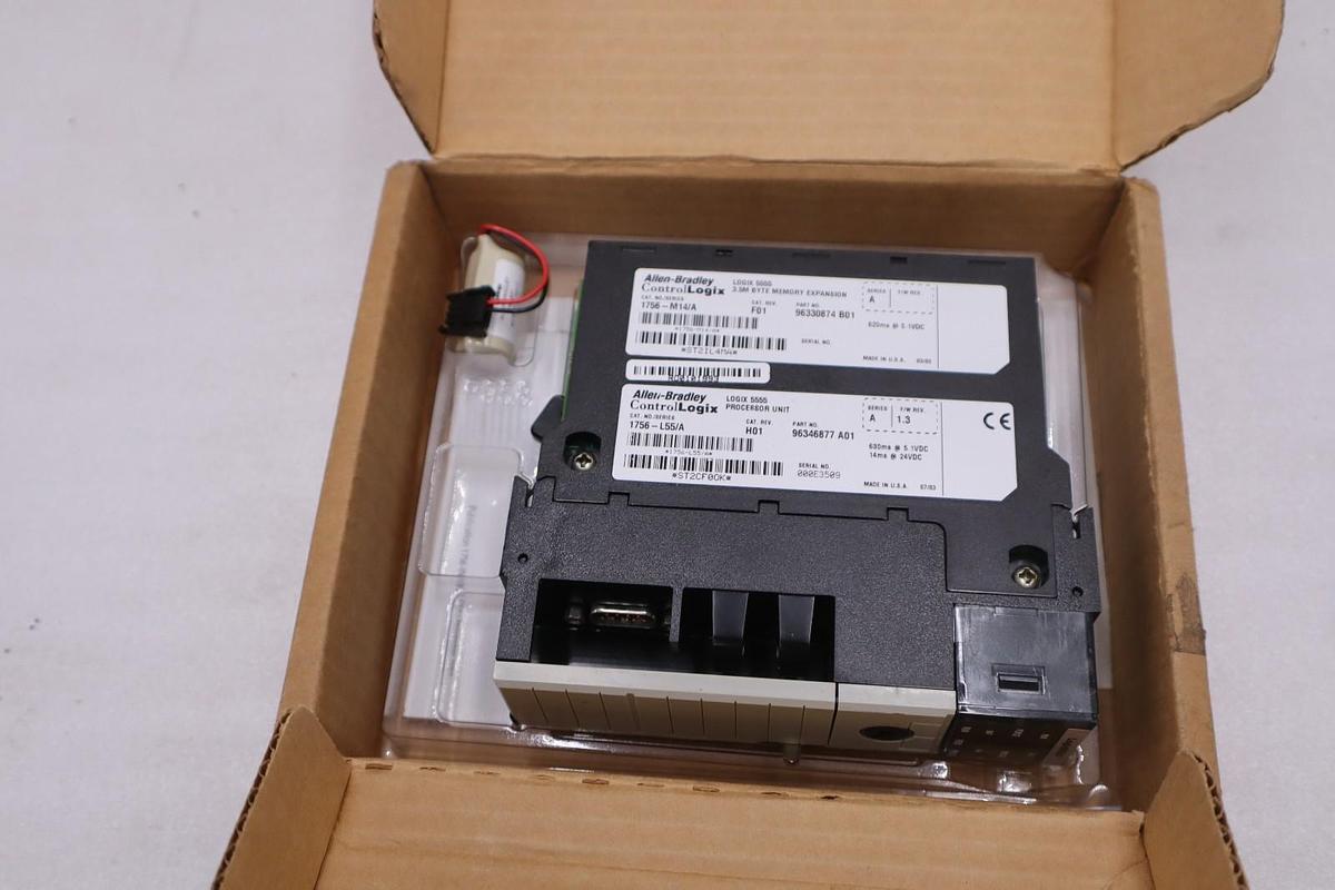 ALLEN BRADLEY 1756-L55/ 1756-M14 PROCESSOR MODULE CONTROLLOGIX LOGIX5555 - GF55A