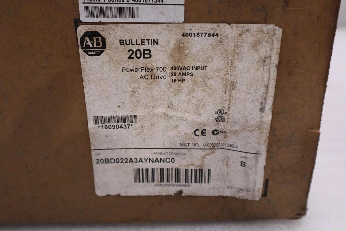 NEW IN BOX Allen Bradley 20BD022A3AYNANC0 PowerFlex 700 15HP DRIVE VFD #SGF-13