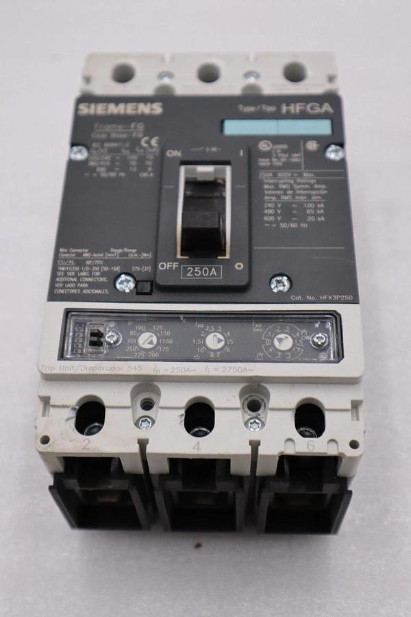 Used SIEMENS HFX3P250 3 POLE 600 VOLT 250 AMP STOCK H1430