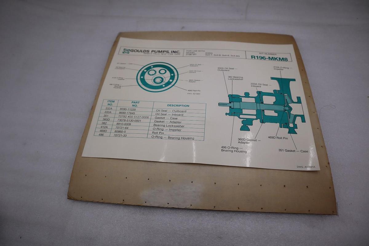 Goulds Pumps R196-MKM8 Maintenance Repair Kit - STOCK GF662