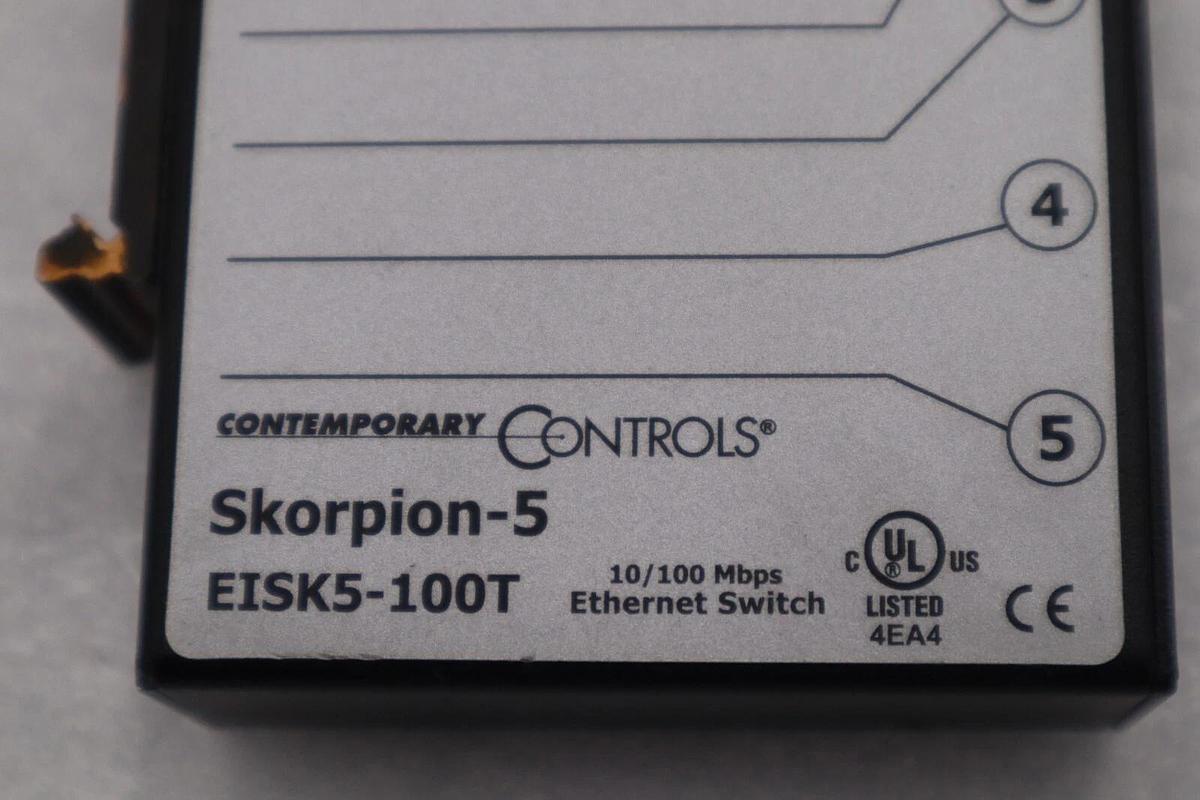 Used Contemporary Controls EISK5-100T Skorpion-5 Port Ethernet Switch STOCK L-366-C