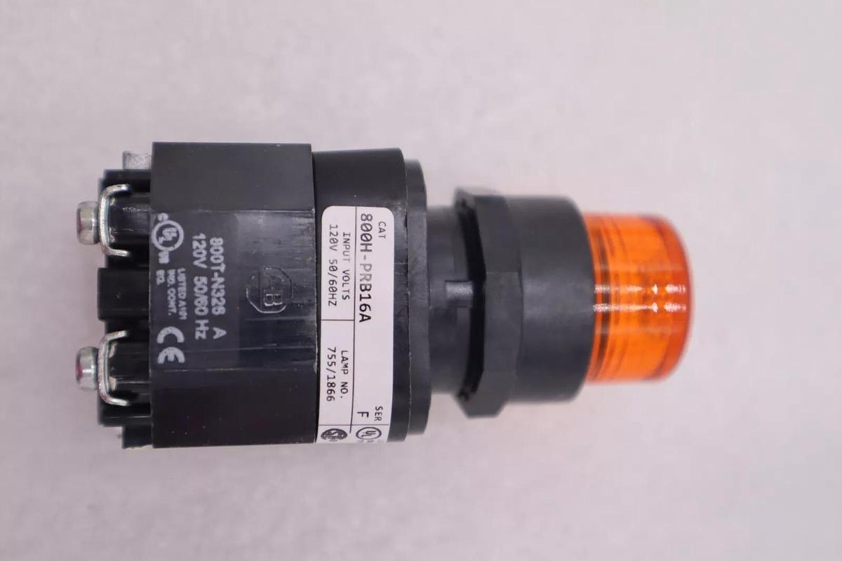 Used ALLEN BRADLEY 800H-PRB16A SER. F ILLUMINATED PUSH BUTTON AMBER NEW STOCK L-234-A