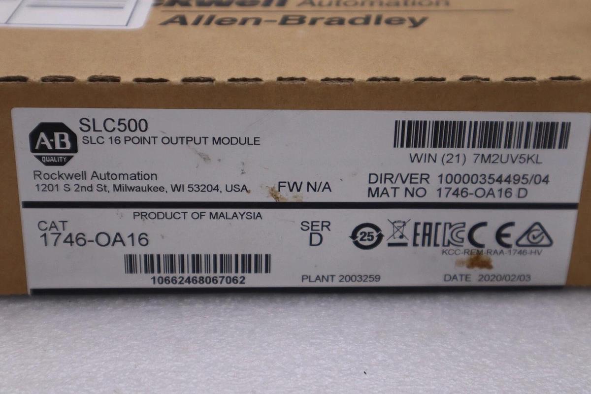 Used NEW SEALED Allen Bradley 1746-OA16 /D SLC 500 16-Channel Output Module #H258