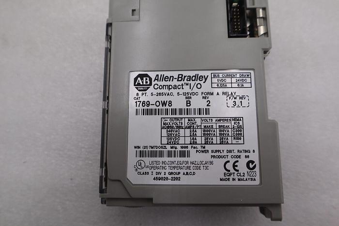Used Allen Bradley 1769-OW8 Series B CompactLogix Relay Digital Output Module #K-2926