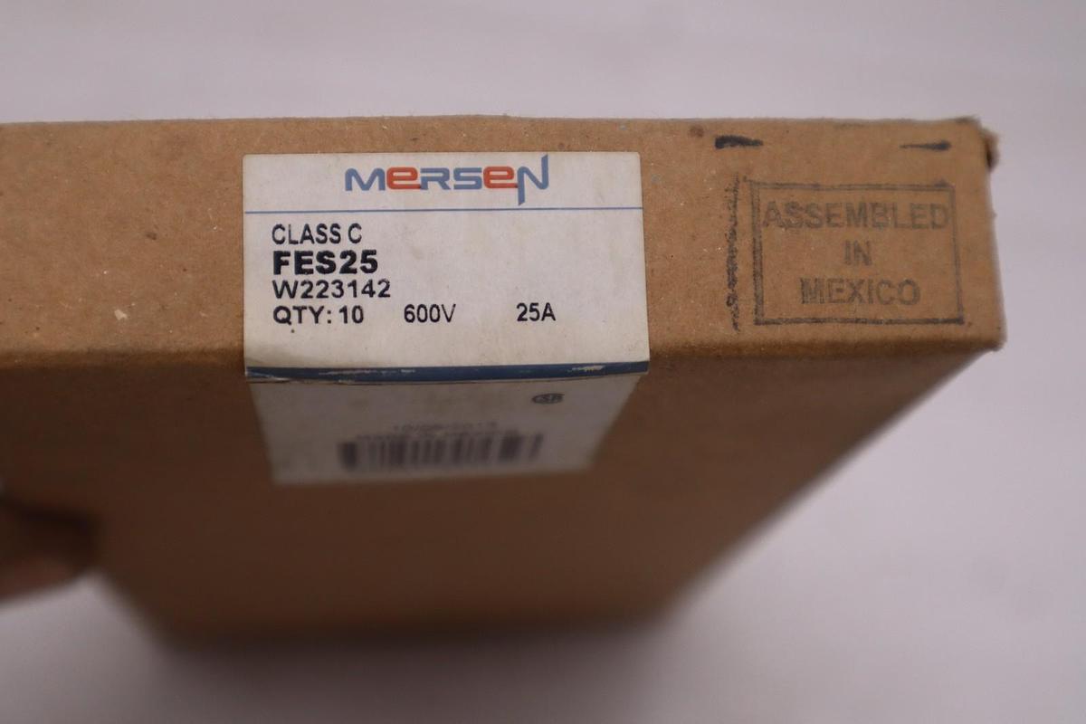 BOX OF 10 - Mersen FES25 FES-25 25A 600V Fuse - STOCK K1654A