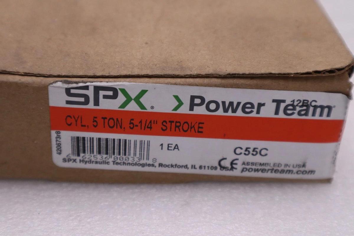 Used SPX Power Team C55C 5-Ton 5 Inch Stroke Hydraulic Cylinder Enerpac RC55 NEW