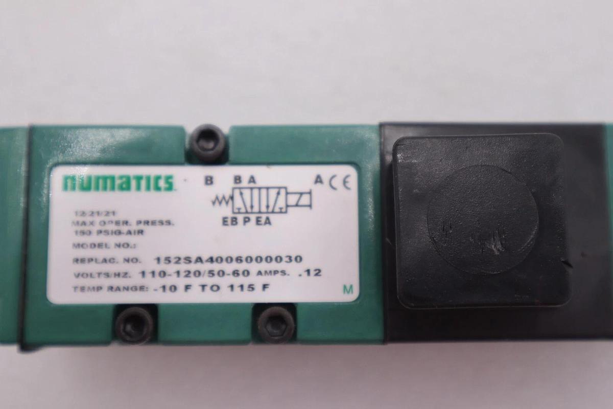 NUMATICS 228-694B SOLENOID VALVE 120V 60HZ 2 POSITION ON SINGLE #086-A