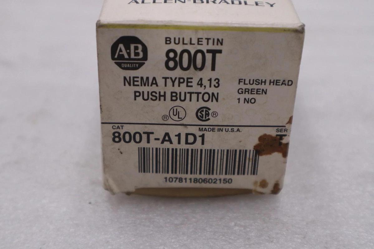 AB Allen Bradley 800T-A1D1 Push Button Flush Head Green STOCK 6060