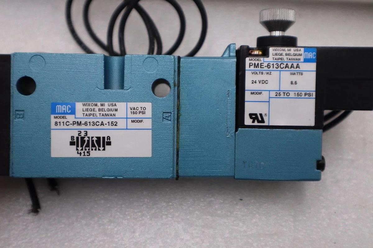Used NEW MAC 811C-PM-613CA-152 SOLENOID VALVE 4-WAY SINGLE SOLENOID - STOCK H1431A