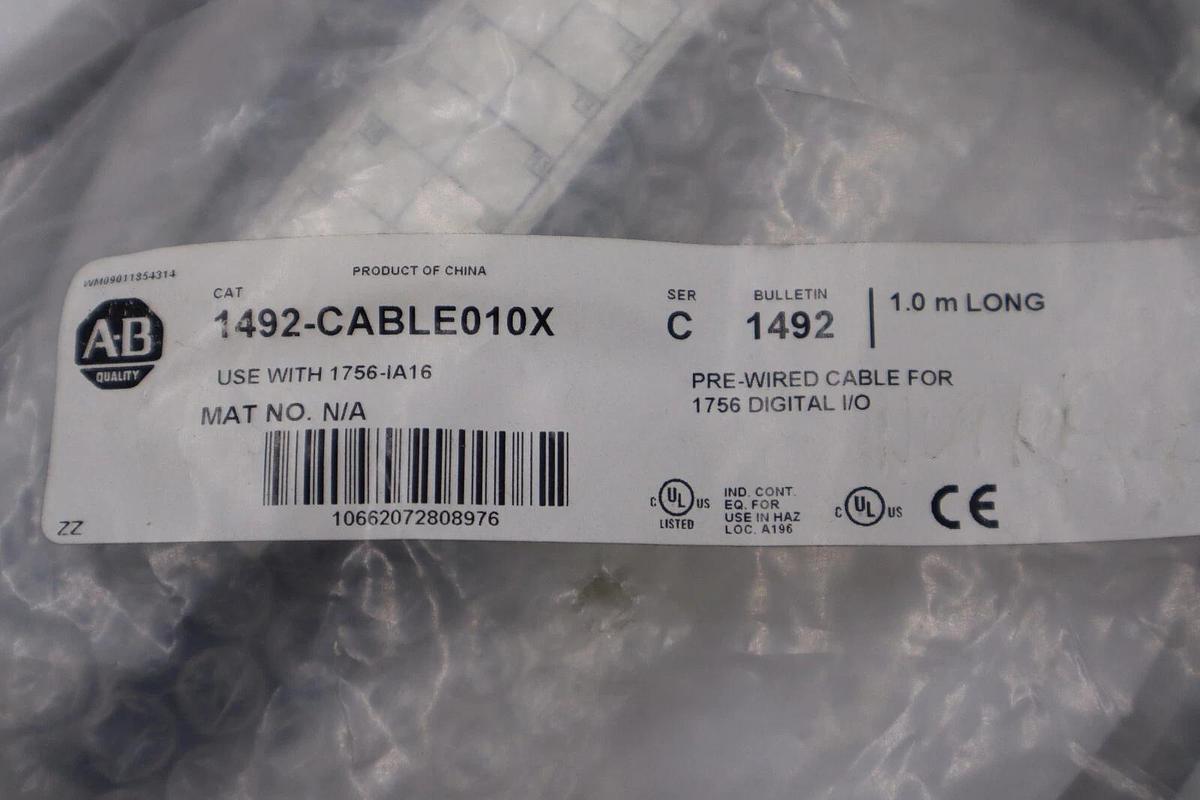 NEW Allen Bradley 1492-CABLE010X Cordset Cable 1m STOCK H1004