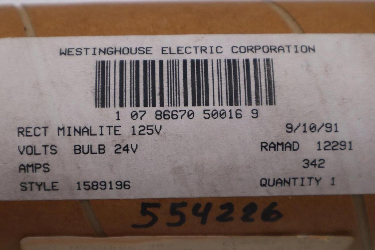 NEW WESTINGHOUSE 1589196 MINALITE INDICATING LAMP W/O BULB & LENS STOCK G680A
