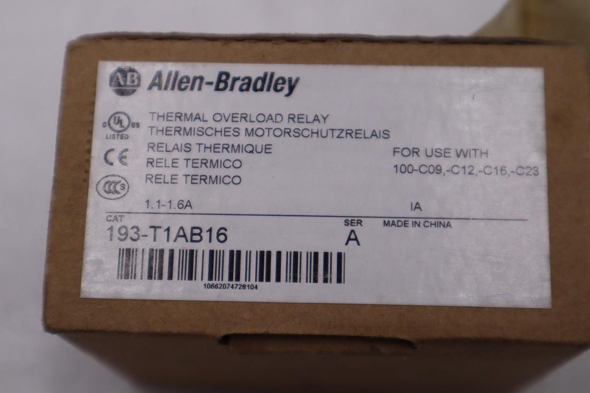 ALLEN BRADLEY 193-T1AB16 OVERLOAD RELAY SER. A STOCK H874A