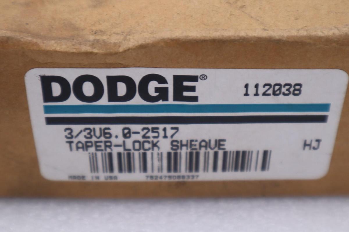Used DODGE 112038 3/3V6.0-2517 3 GROOVE TAPER-LOCK SHEAVE NEW OPEN BOX STOCK 2962-C