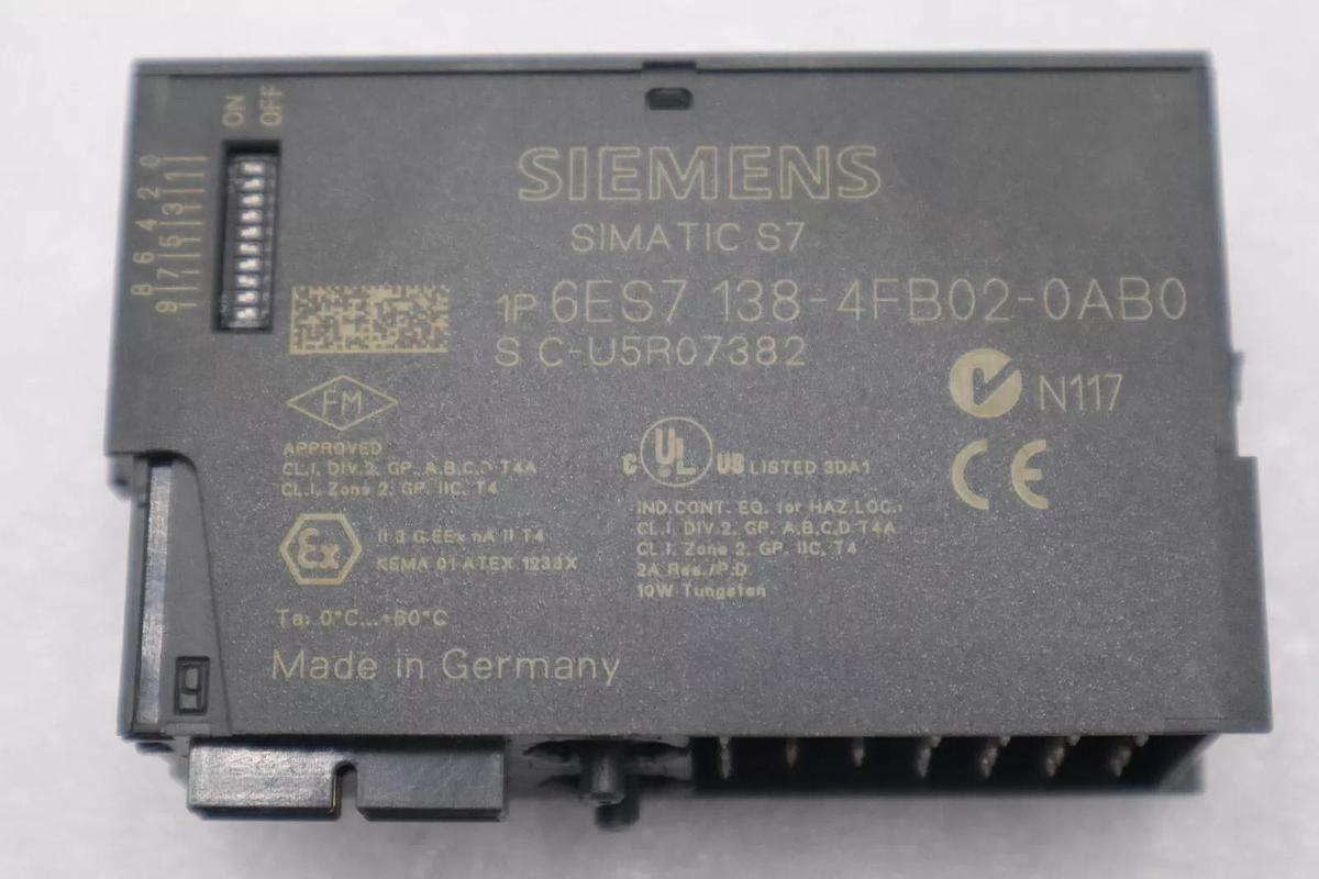 Used SIEMENS 6ES7 138-4FB02-0AB0 SIMATIC S7 ELECTRONIC CONTROL MODULE STOCK L-347-C