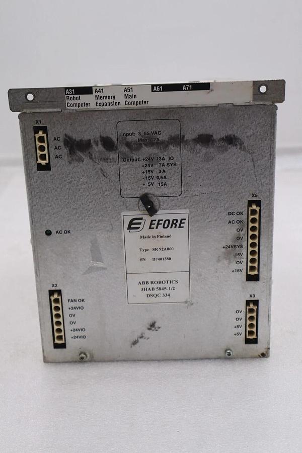 Used Efore ABB SR92A060 Power Supply Module 3HAB 5845-1/2 STOCK 3201