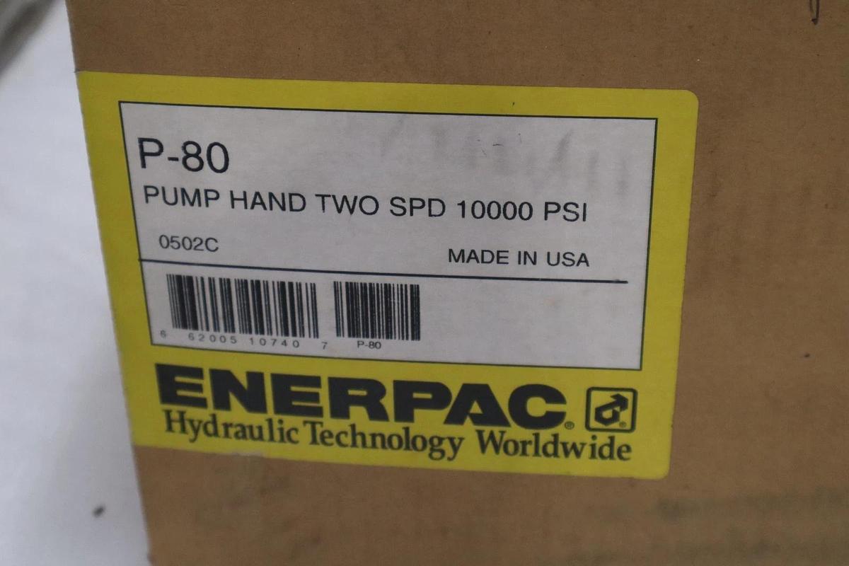 Used Enerpac P80 P-80 2-Stage 500-10,000 PSI Max Hydraulic Hand Pump STOCK SGF-20