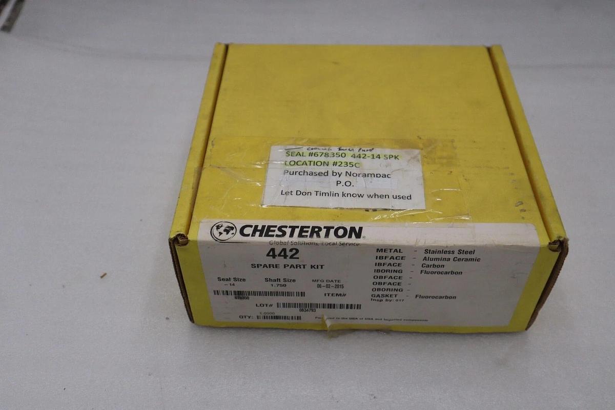 NEW IN BOX CHESTERTON 442 SPARE PART KIT SHAFT SIZE 1.750 STOCK 2957B
