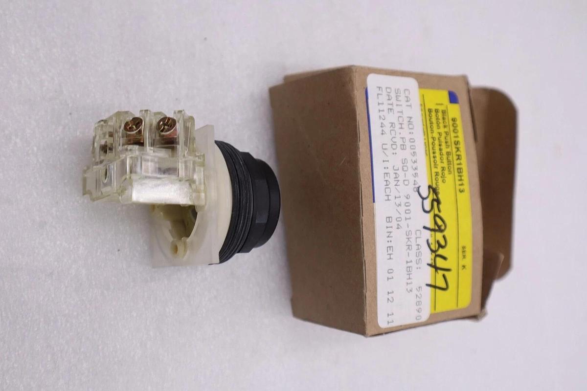 NEW OPEN BOX Square D 9001SKR1BH13 BLACK PUSH BUTTON STOCK G867A