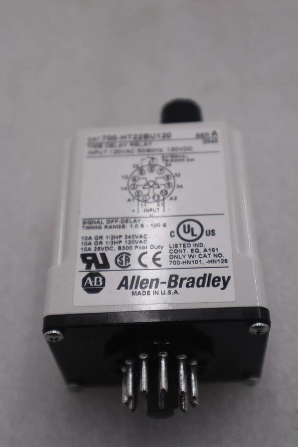 Used ALLEN BRADLEY 700-HT22A1 SER. A TIME DELAY RELAY 120VAC NEW STOCK K-3178
