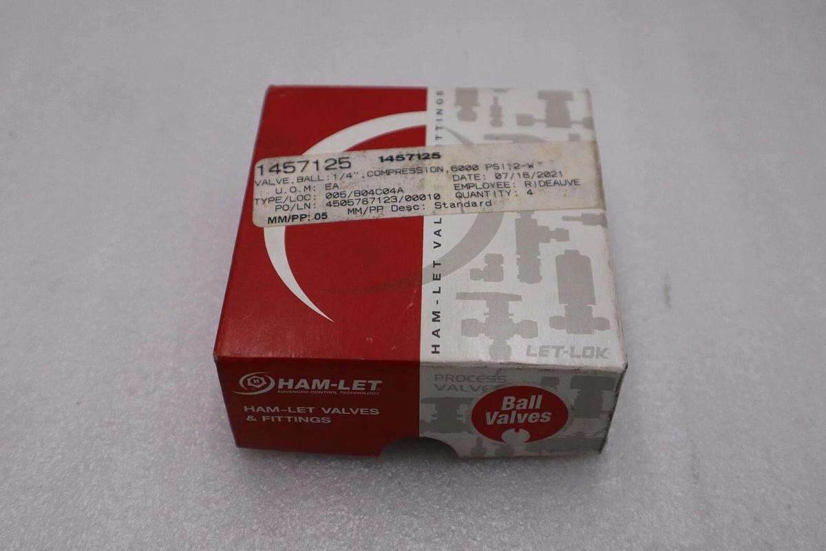 Used NEW Ham-Let H6800SSL1/4CSS Ball Valve SS 1/4" x 1/4" STOCK H268A