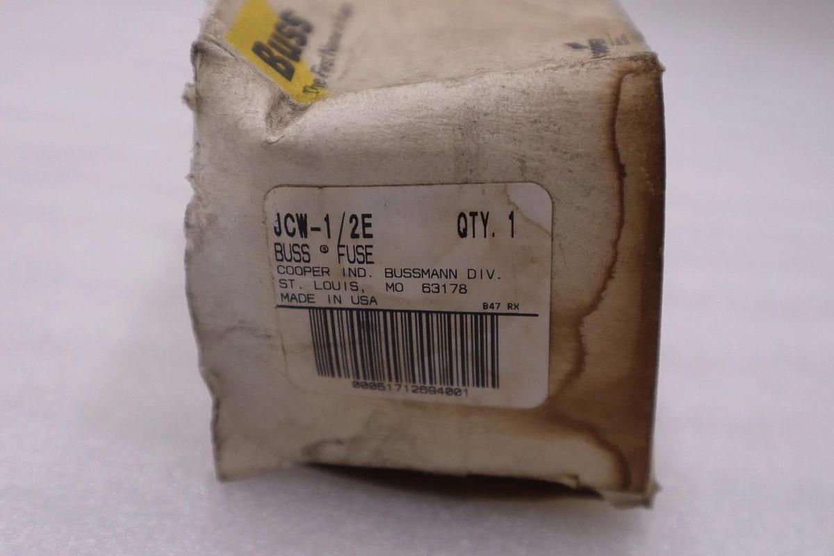 Used LOT OF 2 - Buss JCW-1/2E High Voltage Fuse 1/2A 2750/5500VAC - STOCK 5833A
