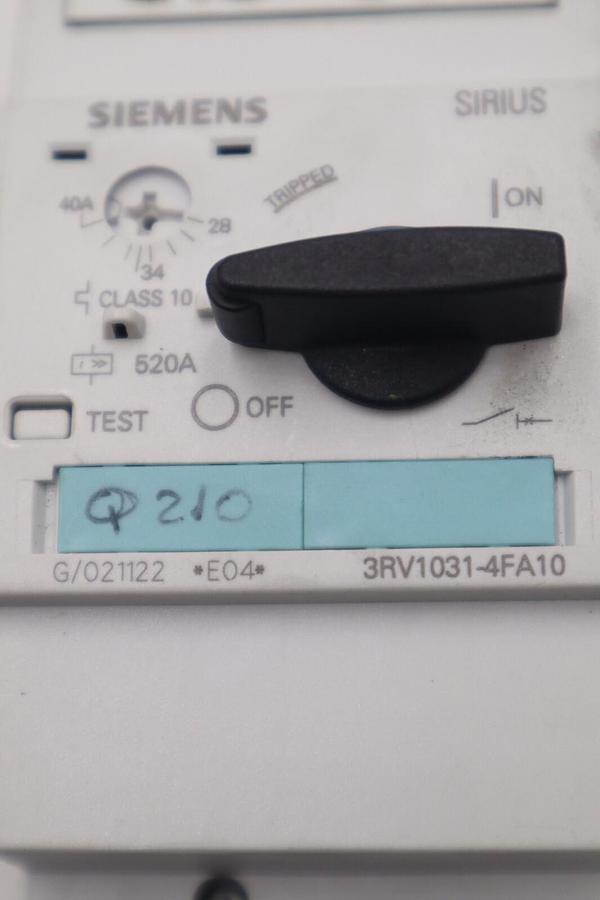 Used Siemens 3RV1031-4FA10 Motor Protection Circuit Breaker 28~40A STOCK K-3823