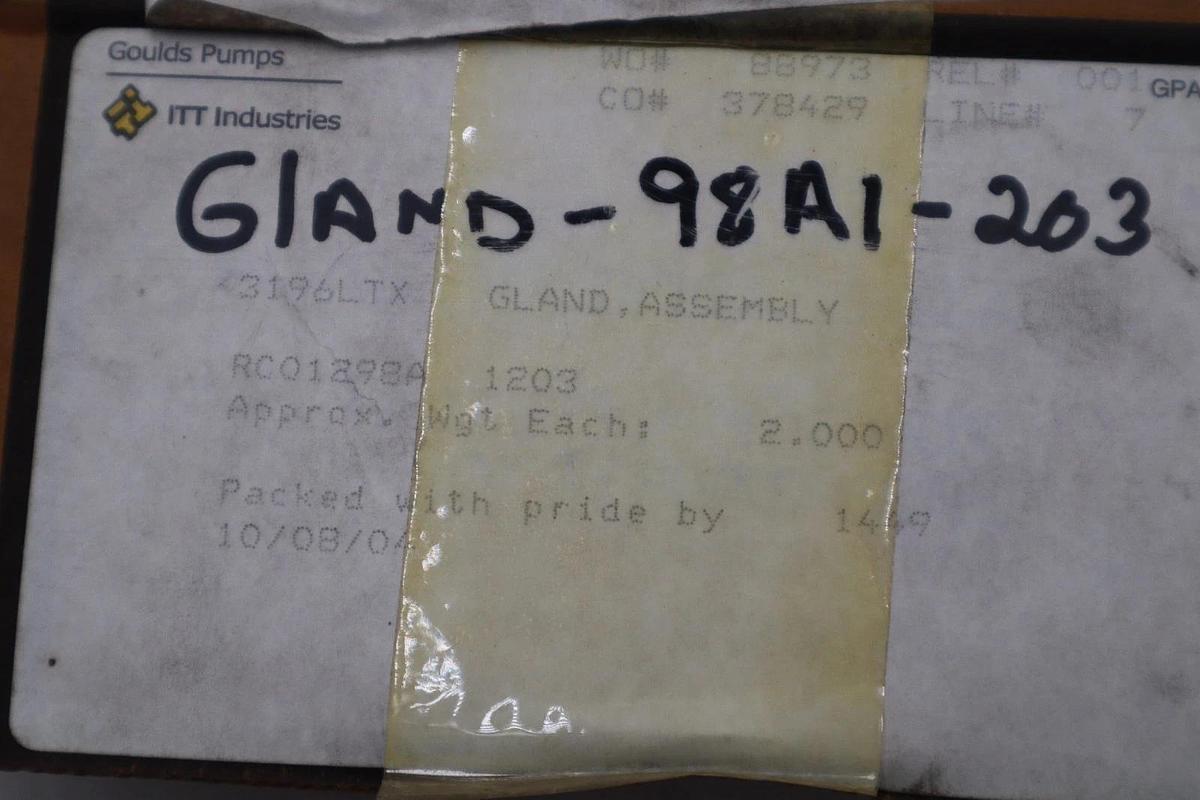 Used Goulds RC01298A-1203/  RC01298A1203 SS Gland Plain - STOCK GF722