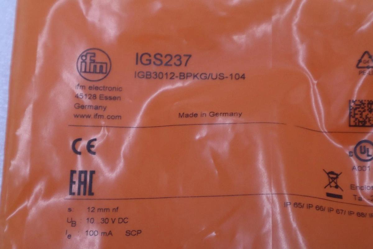 Used NEW IFM IGS237 Inductive Proximity Sensor STOCK H1004A