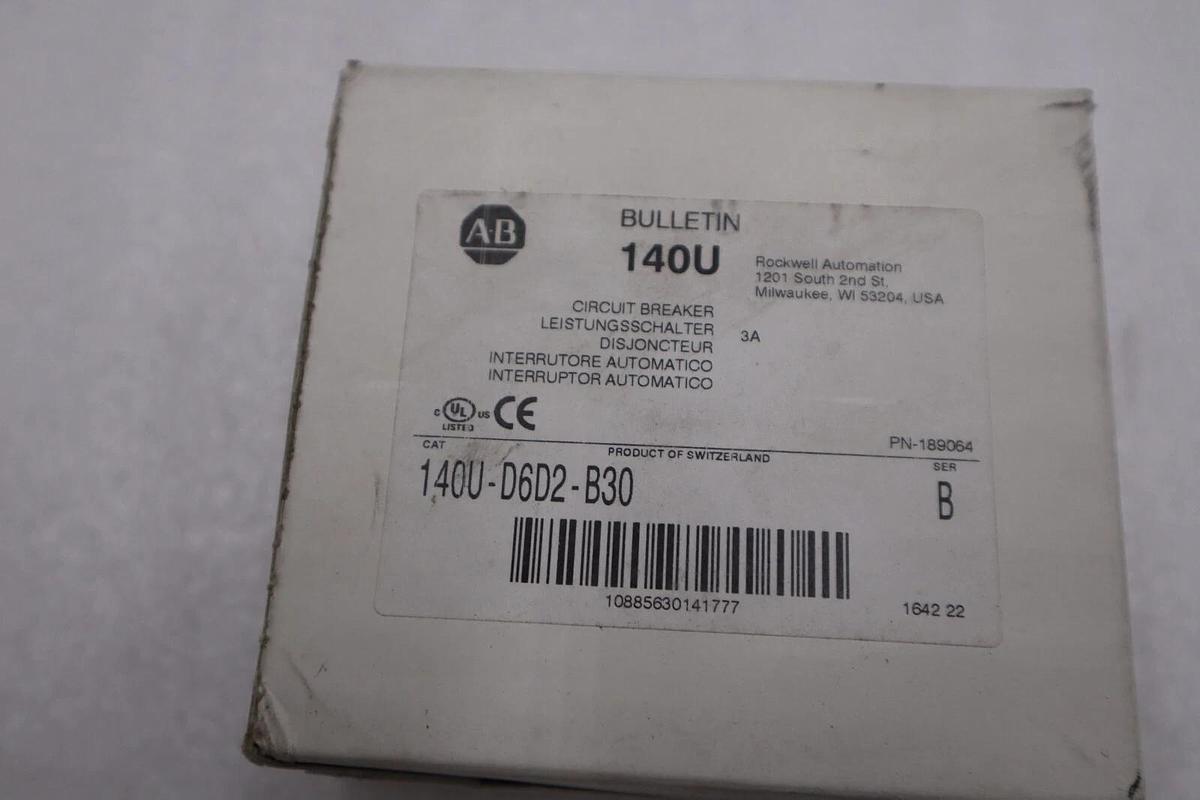 Used NEW ALLEN BRADLEY 140U-D6D2-B30 MOLDED CASE CIRCUIT BREAKER D-FRAME STOCK H279A