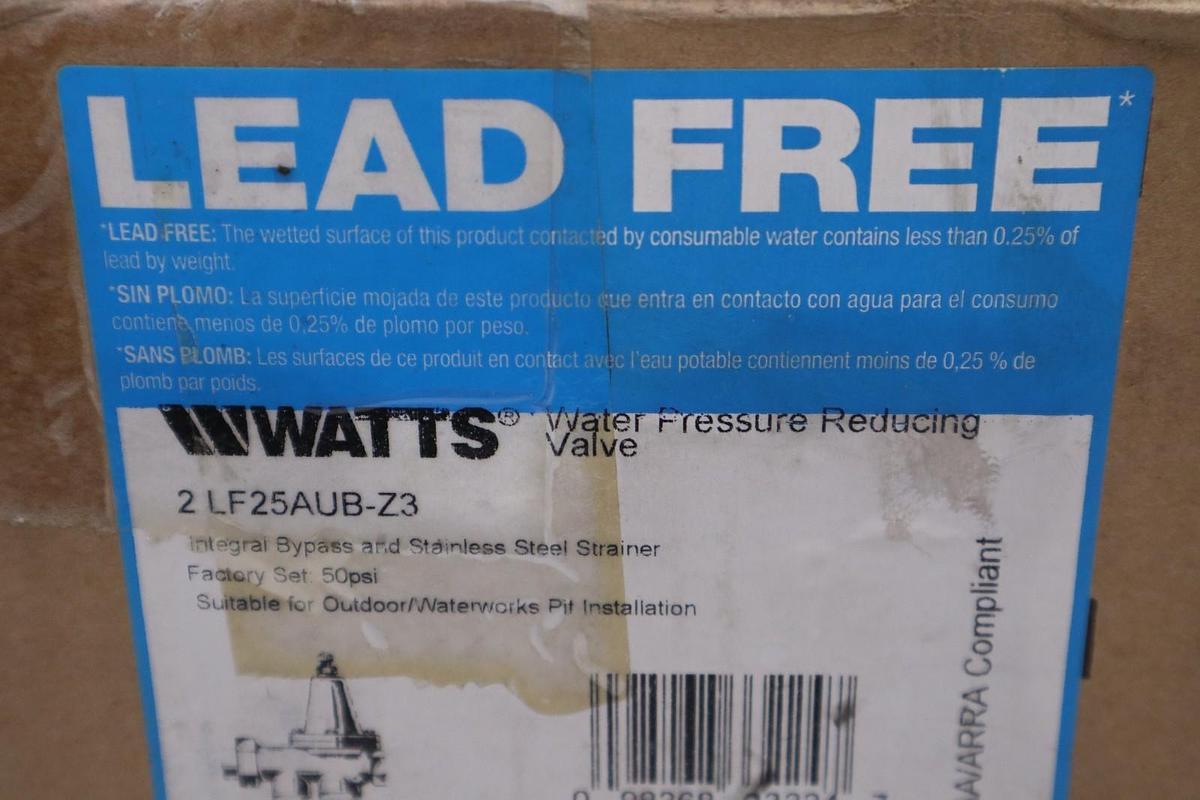 Used Watts LF25AUB-Z3 Water Pressure Reducing Valve 2” STK GF477