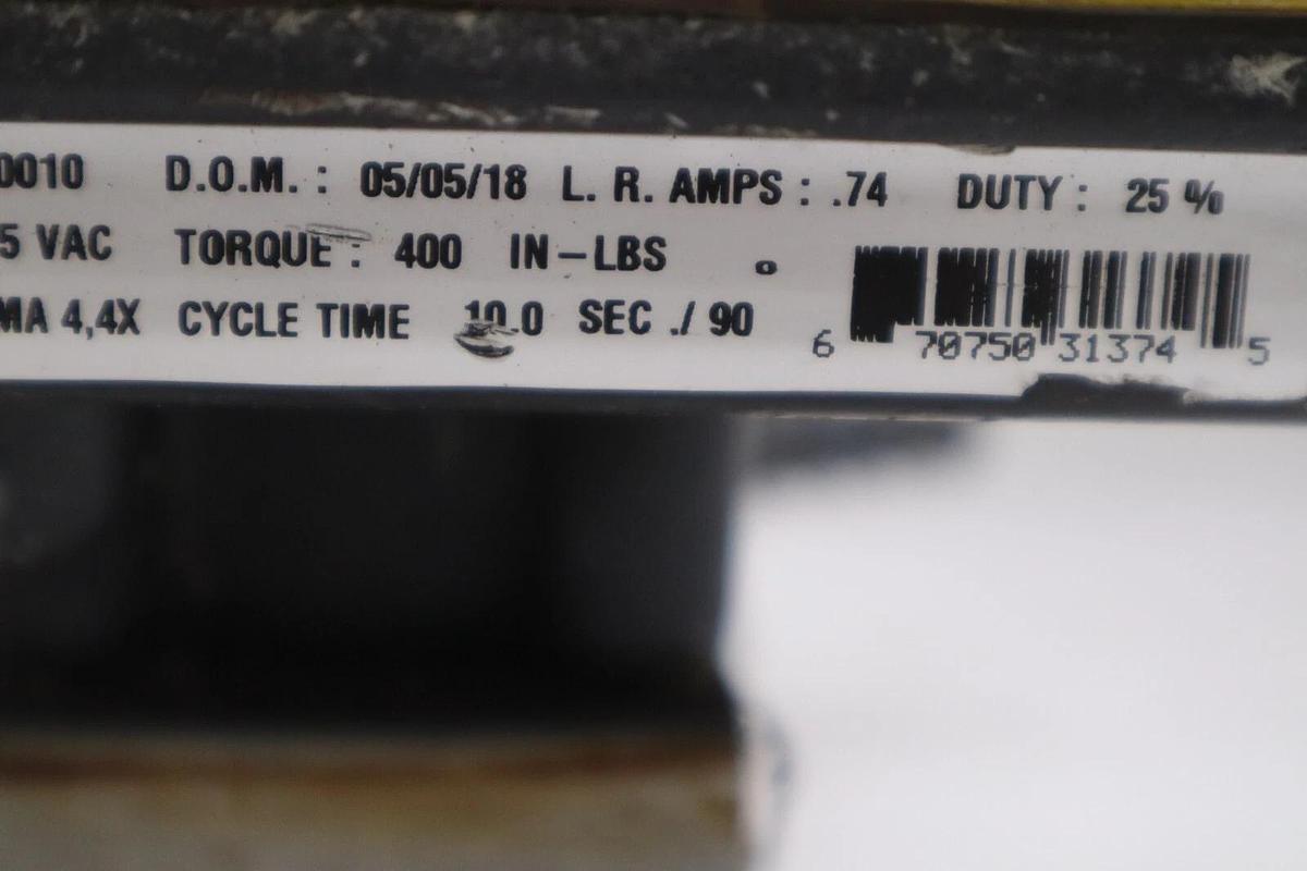 Used APOLLO AE40010  ACTUATOR 115VAC NEMA 4 TORQUE 400 IN-LBS STOCK 3451-A